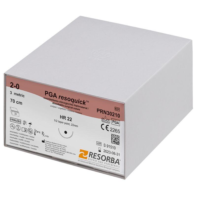 ПГА Резоквік USP6-0 незабарвлений, 45см, звор-ріж.голка преміум 11мм, 3/8 кола